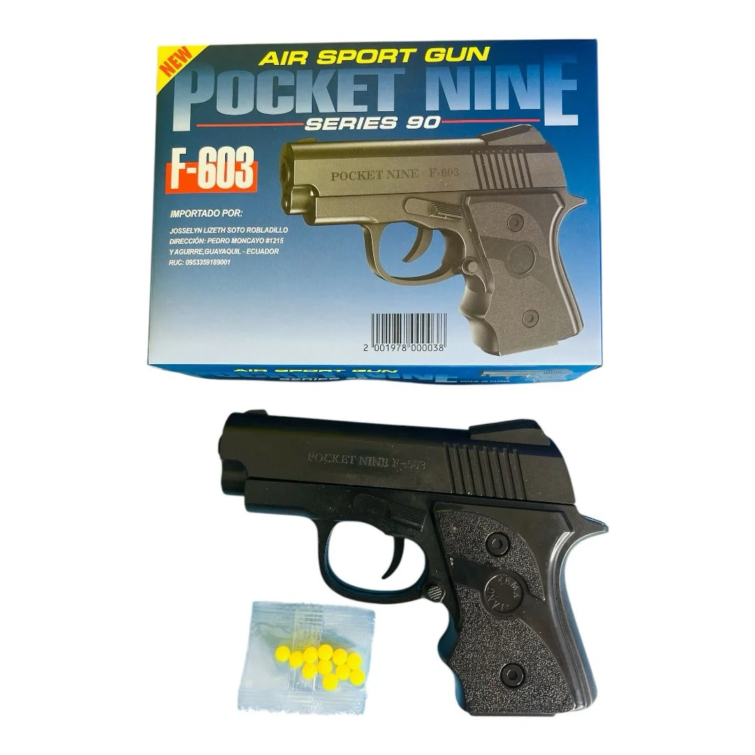 PISTOLA BALINES CAJA AZUL POCKET