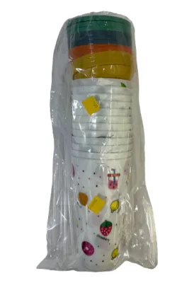 VASO PITILLO PLASTICO CON TAPA FRUTAS 500 ML