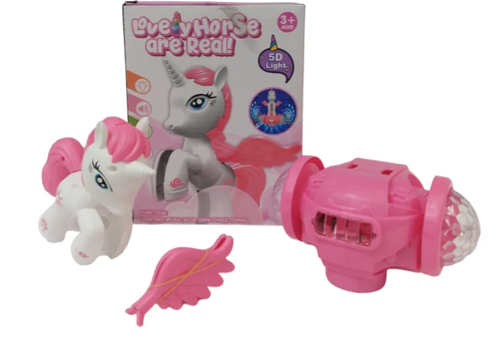 CAJA JUGUETE UNICORNIO MALUMETA LUCES Y SONIDO