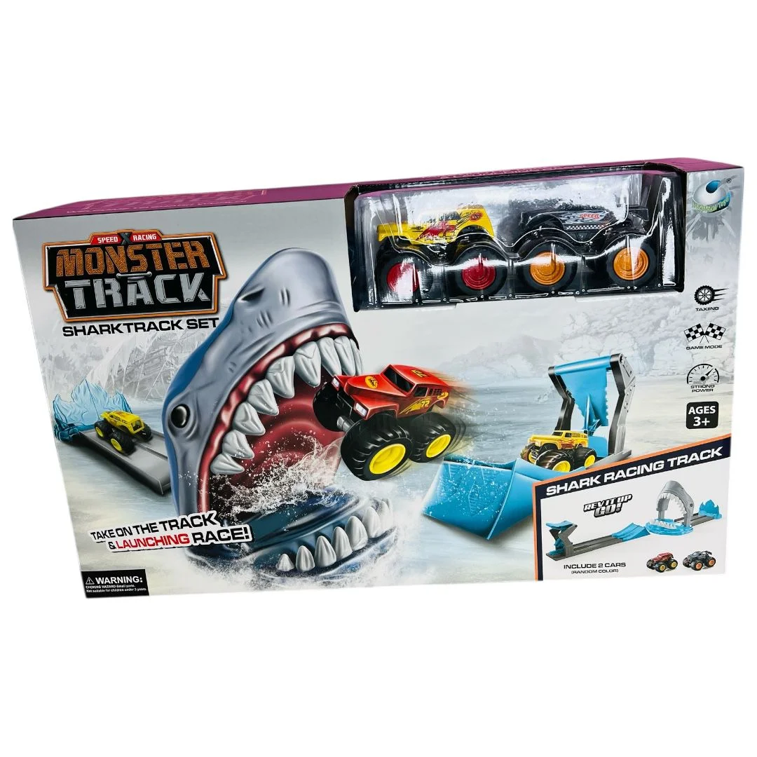 PISTA CARROS MONSTER TIBURON CAJA