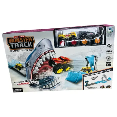 PISTA CARROS MONSTER TIBURON CAJA