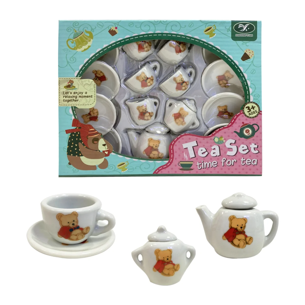 SET TE EN PORCELANA CAJA 18CM*23CM