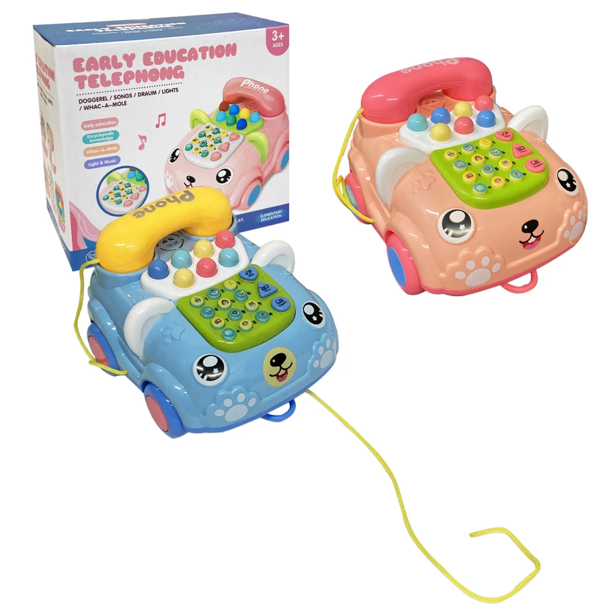 TELEFONO EDUCATIVO LUZ Y SONIDO 2 COLORES