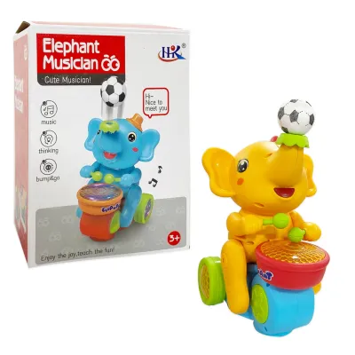 ELEFANTE TAMBOR INFANTIL LUZ Y SONIDO 2 COLORES
