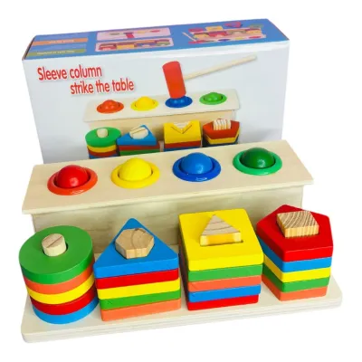 4 COLUMNAS FIGURAS GEOMETRICAS CON MARTILLO SLEEVE COLUMN CAJA