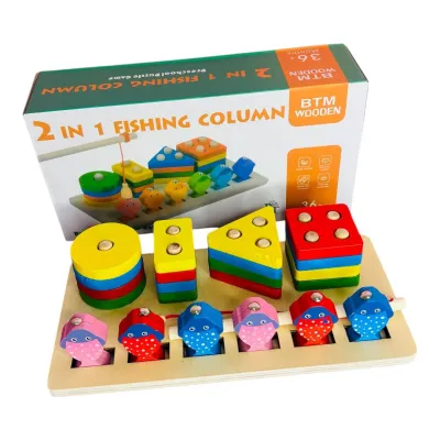 FIGURAS GEOMETRICAS 4 COLUMNAS Y PESCA 2 EN 1 FISHING COLUMN CAJA