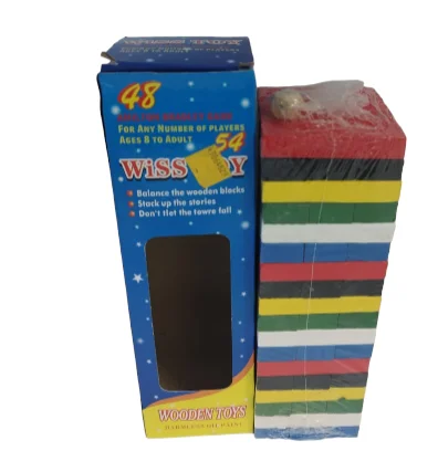 CAJA JUEGO DE MESA JENGA 54 PIEZAS MEDIANO COLORES