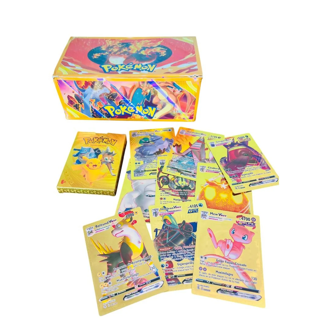 CAJA CARTAS POKMON BRILLANTES X25 PCS DORADAS