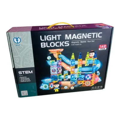 BLOQUES MAGNETICOS CANICAS 142PCS CAJA 38*28*9CM
