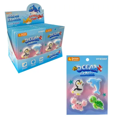 SET BORRADOR ANIMALES MARINOS X4 (CJX30)