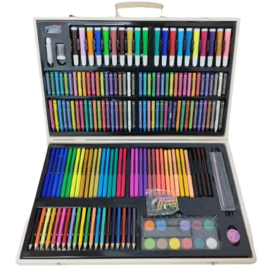 KIT DE ARTE INFANTIL 220 PIEZAS MADERA
