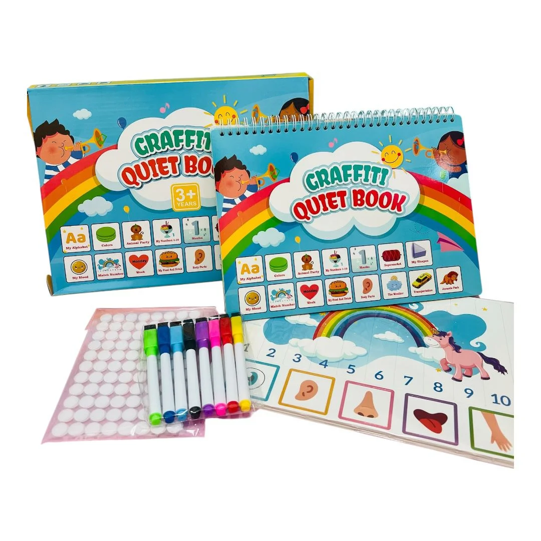 CAJA JUEGO DIDACTICO LIBRO ARGOLLADO GRAFITI