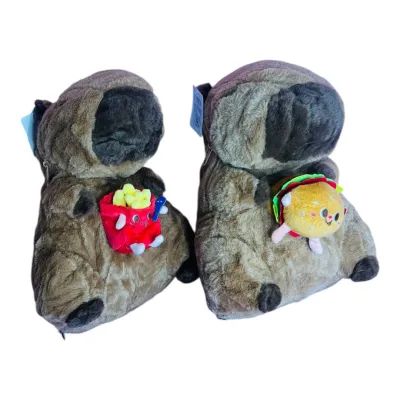BOLSO PELUCHE CAPIBARA COMIDA RAPIDA