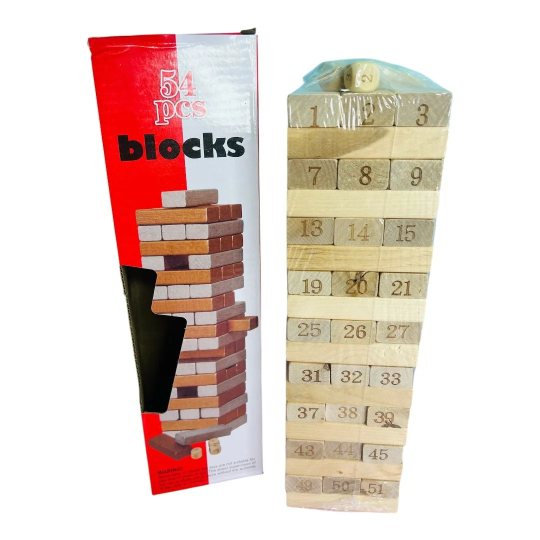 JENGA NUMEROS CAJA ROJA X54 PIEZAS