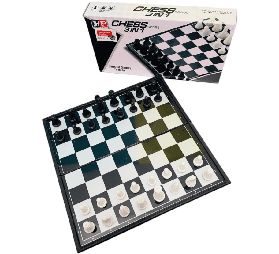 AJEDREZ 3 EN 1 SERIES CAJA BLANCA PEQUEÑO