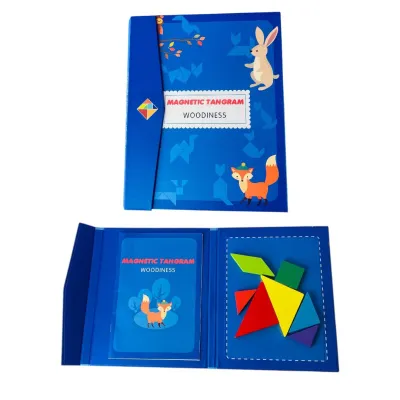 TANGRAM IMAN DE MADERA LIBRO AZUL