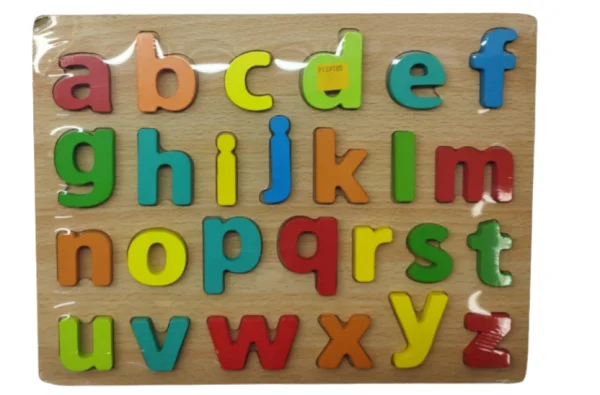 TABLA JUEGO DIDACTICO ABECEDARIO MINUSCULA COLORES MADERA
