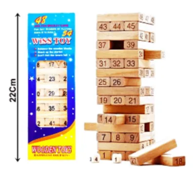 CAJA JUEGO DE MESA JENGA 54 PIEZAS MEDIANO MADERA