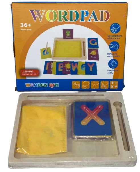 CAJA JUEGO DIDACTICO TABLERO ARENA WORDPAD