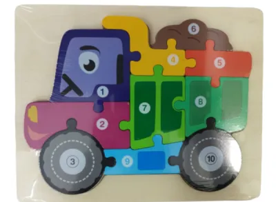 TABLA JUEGO DIDACTICO ROMPECABEZAS VOLQUETA ALTO RELIEVE MADERA