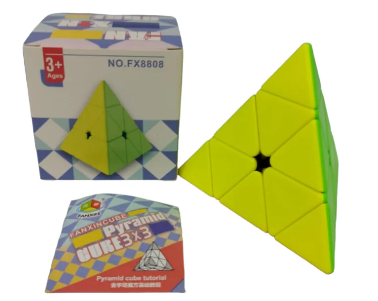 CAJA PIRAMIDE RUBIK 3X3 NEON FANXIN