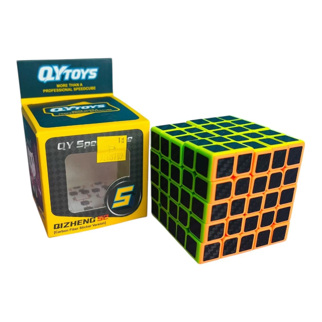 CAJA CUBO RUBIK 5X5 CARBON STIKERS QYTOYS SPEEDCUBE