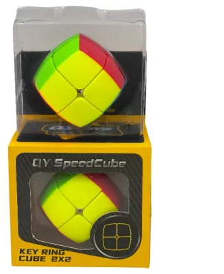 CAJA CUBO RUBIK LLAVERO 2X2 NEON QYTOYS SPEEDCUBE
