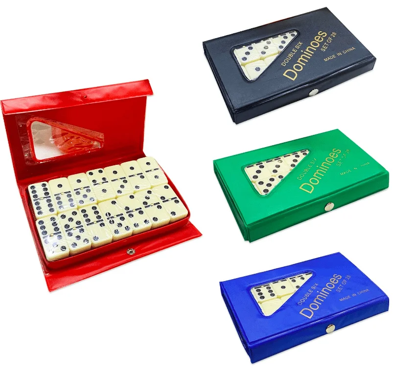 ESTUCHE PLASTICO JUEGO DE MESA DOMINO FICHA GRANDE GRUESA