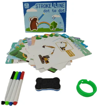CAJA JUEGO DIDACTICO LIBRO ARGOLLADO STROKE LINE CON MARCADOR BORRABLE 36 PCS