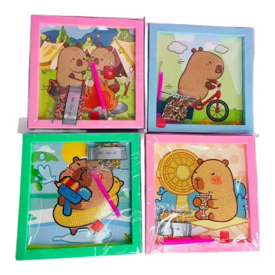 CUADRO GEMAS CAPIBARA 20CM*20CM