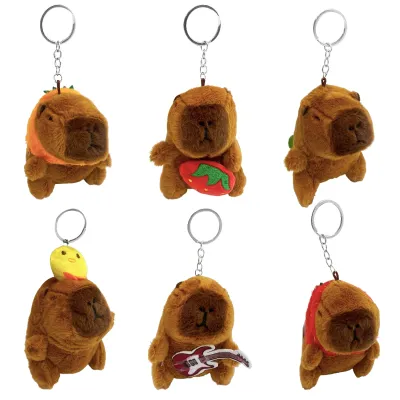 LLAVERO CAPIBARA PELUCHE PEQUEÑO 6 MOTIVOS