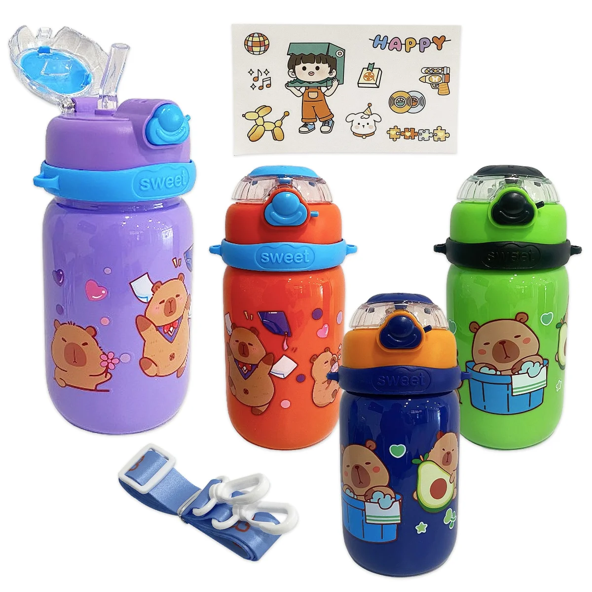 TERMO CAPIBARA CON STIKERS 900 ML