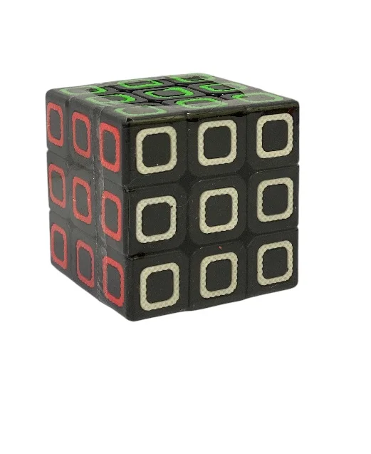 BOLSA CUBO RUBIK 3X3 FONDO NEGRO CUADRITOS