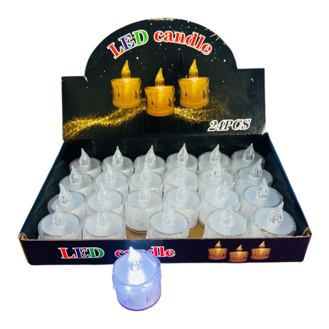 VELA NAVIDEÑA LED LUZ BLANCA 5CM ALTO X 4CM DIAMETRO