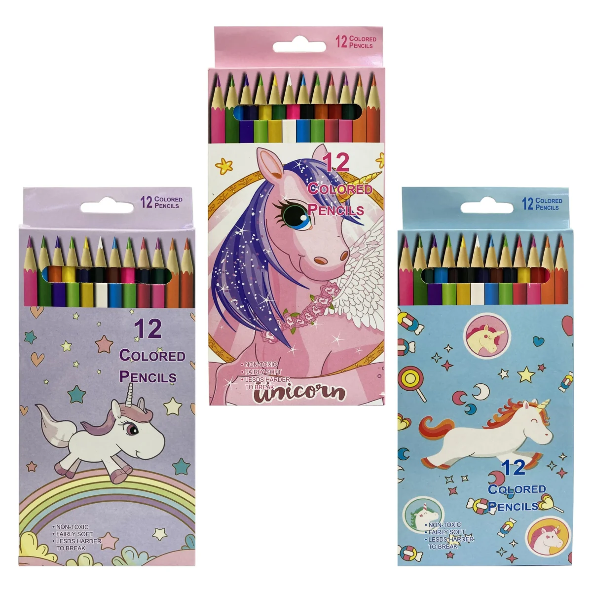 CAJA DE COLOR LARGO UNICORNIO X12 (PQTX12)