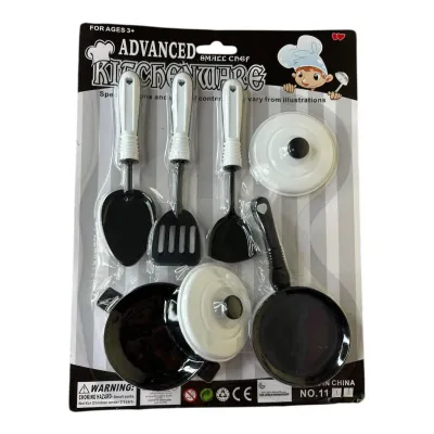 SET COCINA BLANCO Y NEGRO CARTON 21*28CM