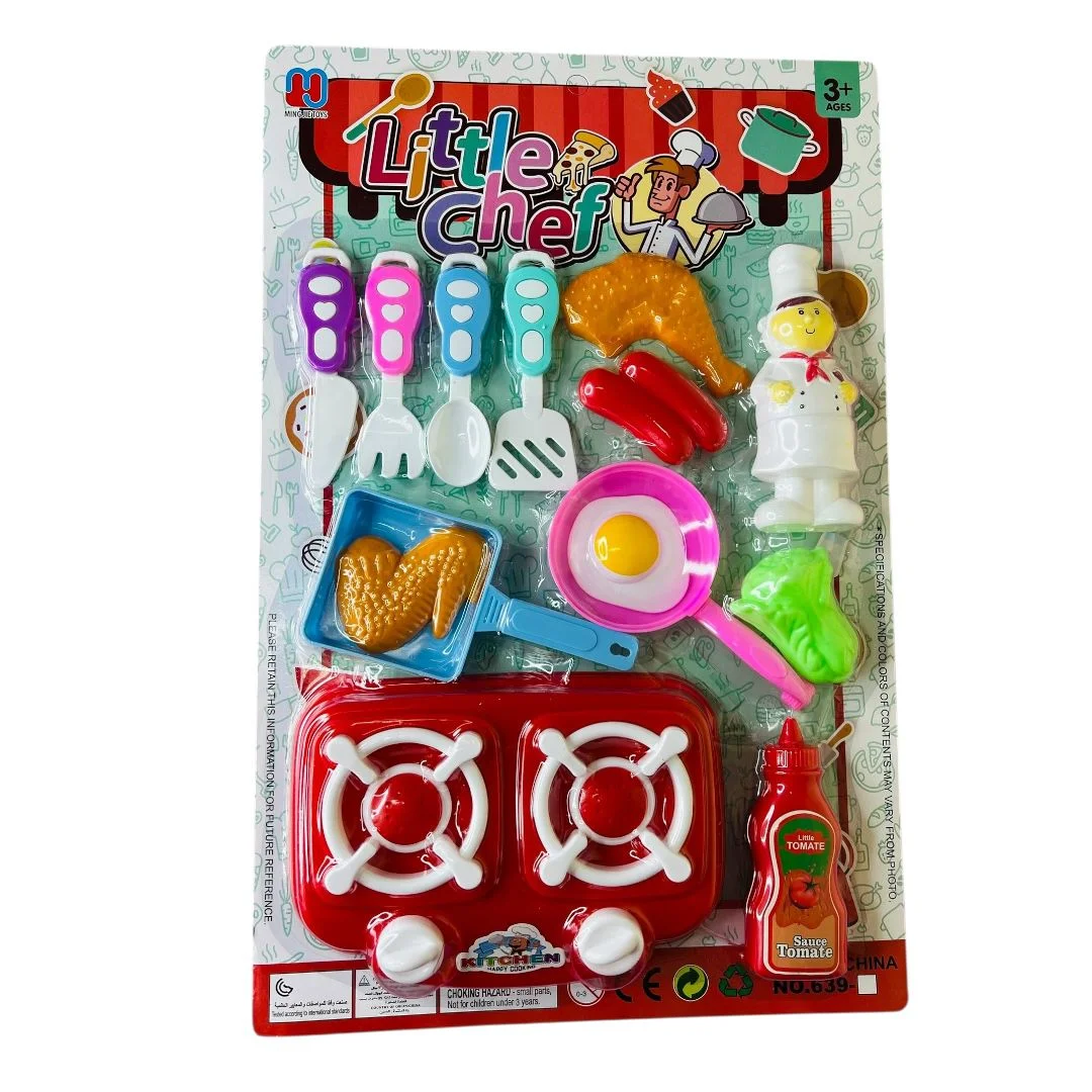 SET COCINA ESTUFA ROJA CARTON 28*43CM