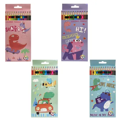 CAJA DE COLOR LARGO DINOSAURIO X12 (PQTX12)