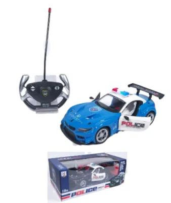 CAJA CARRO POLICIA CON CONTROL REMOTO