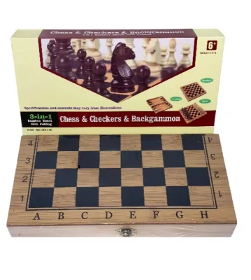 CAJA JUEGO DE MESA AJEDREZ 3 EN 1 30CMX29CM