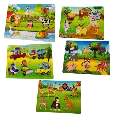ROMPECABEZA ANIMALITOS 5 MOTIVOS 24 PIEZAS