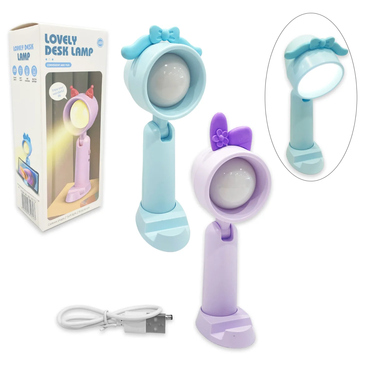 MINI LAMPARA RECARGABLE CON SOPORTE PARA CELULAR (USB)
