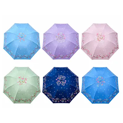 SOMBRILLA ESTAMPADA FLORES 55CM