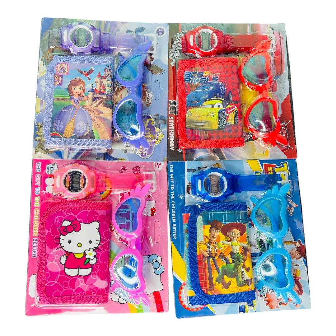 SET BILLETERA RELOJ Y GAFAS MUÑECOS