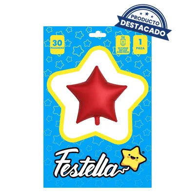 GLOBO ESTRELLA ROJA MATE 30" (PQTX25)