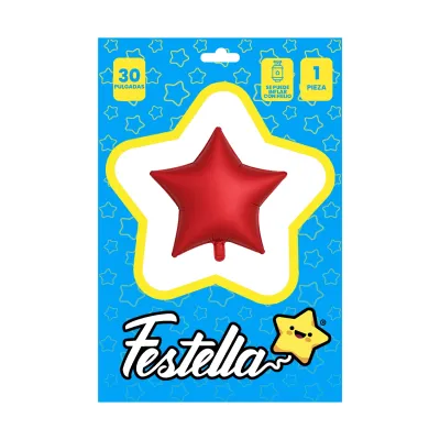 GLOBO ESTRELLA ROJA MATE 30" (PQTX25)