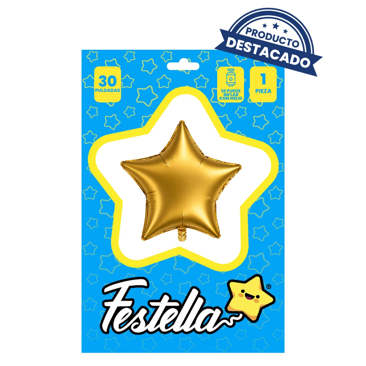 GLOBO ESTRELLA DORADA MATE 30" (PQTX25)
