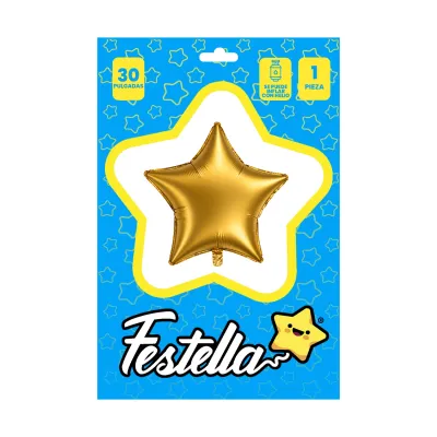 GLOBO ESTRELLA DORADA MATE 30" (PQTX25)