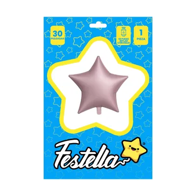 GLOBO ESTRELLA ROSADA MATE 30" (PQTX25)