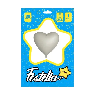 GLOBO CORAZON CREMA MATE 30" (PQTX25)